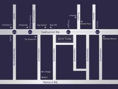For rent Rhythm Sukhumvit 36-38  floor 5  nearby BTS   Tong lor 400 M.