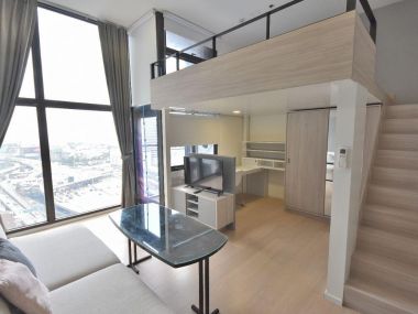 For rent Chewathai residence asoke 1bed Duplex 1bath on 19fl 34 SQM Priec 18,000