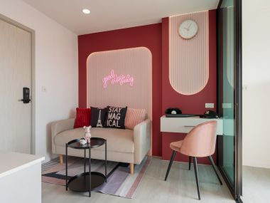 Newly decorated condo, Chic-Chic📷 || Next to Kasetsart University fence || 📷Easy installments 8,XXX baht || Near Central Ladprao ||📷BTS Bang Bua || Interior designers were inspired to decorate this room. From the artists of the band Blackpink📷 which combines brightness and strength But it still conceals the perfect elegance.  Code 3329