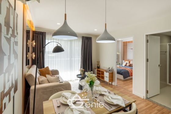 #Ramindra 2 Bedrooms, 48 ​​sq m ✨ Next to the night market near the expressway 💵 Installments as low as 9,xxx THB 🚝 Walking distance to #MRT Wacharaphon || 🛍️ 10 minutes to #Central Ramindra, 10 minutes to Fashion Island Code3575